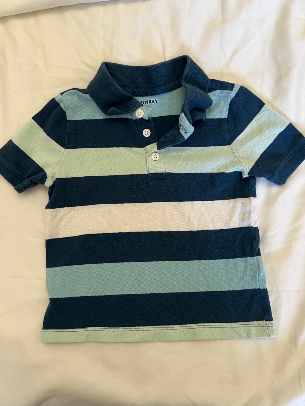 Old Navy Boys 2T Navy and Light Blue Striped Polo